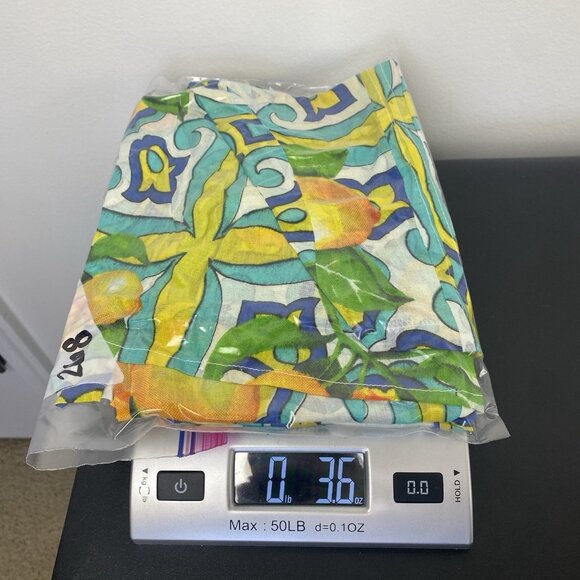 Divina Design Women's Lemon Printed Bathing Suit Coverup One Size Yellow Blue - Picture 7 of 7